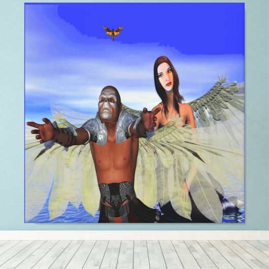 Fantasy Moth Hunters Canvas Afdruk (Insitu (Houten vloer))