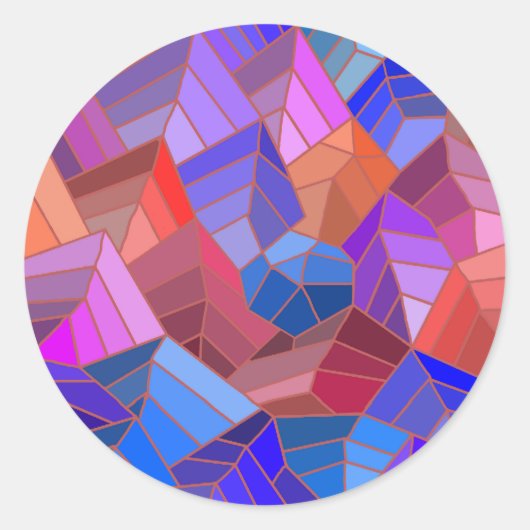 Fantasy Mountains Uitzicht uit de Sky Ronde Sticker (Voorkant)