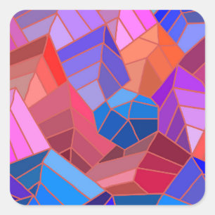 Fantasy Mountains Uitzicht uit de Sky Vierkante Sticker