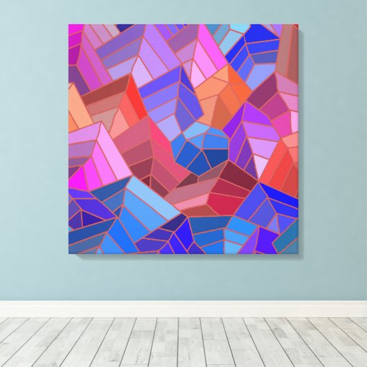 Fantasy Mountains View from the Sky Canvas Afdruk (Insitu (Houten vloer))