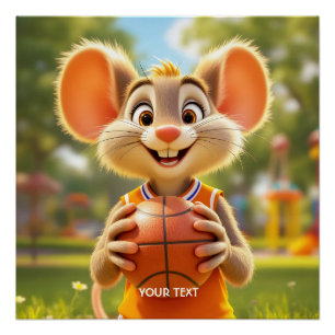 Fantasy Mouse Basketball Field Perfect Poster