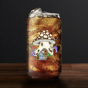Fantasy Muis Paddenstoel Huis Bloemen Blikvorm Glas