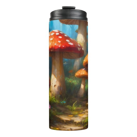 Fantasy Mushrom Thermische Tumbler Thermosbeker (Voorkant)