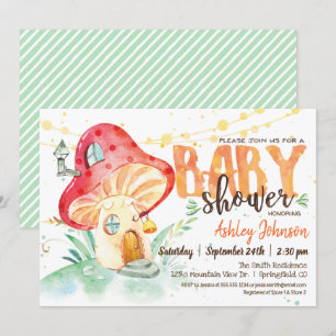 Fantasy Mushroom Baby shower-uitnodiging Kaart