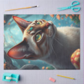 Fantasy Mushroom Forest Kleurrijke Kat Tissuepapier (Craft)