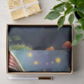 Fantasy Mushroom Forest Kleurrijke Kat Tissuepapier (Geschenk)