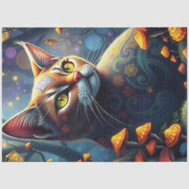 Fantasy Mushroom Forest Kleurrijke Kat Tissuepapier