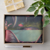 Fantasy Mushroom Forest Paarse Cat Tissuepapier (Geschenk)