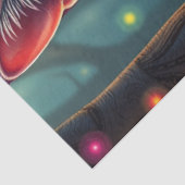 Fantasy Mushroom Forest Paarse Cat Tissuepapier (Detail)