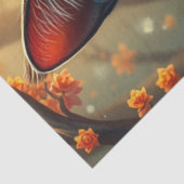 Fantasy Mushroom Forest Zwarte Kat Tissuepapier (Detail)