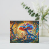 Fantasy Mushroom Garden Psychedelic Colors  Briefkaart (Staand voorkant)