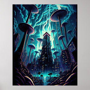Fantasy Mushroom Poster