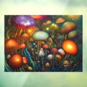 Fantasy Mushrooms Window Cling Raamsticker (Vel 3)