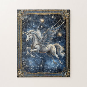 Fantasy Mysterieuze Eenhoorn in de Ruimte Vintage Legpuzzel