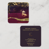 *~* Fantasy Mystical Archer Botanical Cosmic Moon Vierkante Visitekaartje (Voorkant / Achterkant)