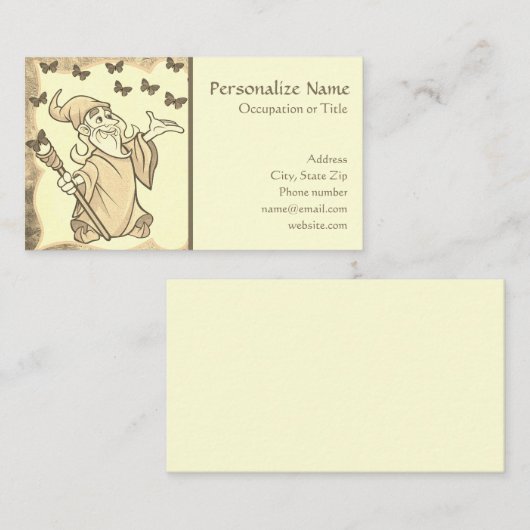 Fantasy Mystical Enchanting Wizard of Magic Visitekaartje (Voorkant / Achterkant)