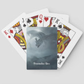 Fantasy Mythical Dragon in Flight Personalize Pokerkaarten (Achterkant)
