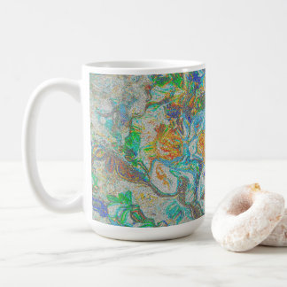 Fantasy Natuur Abstract - Boho Kleurrijke Kunst Koffiemok