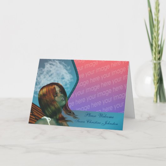 Fantasy New Baby Foto Aankondiging (Voorkant)