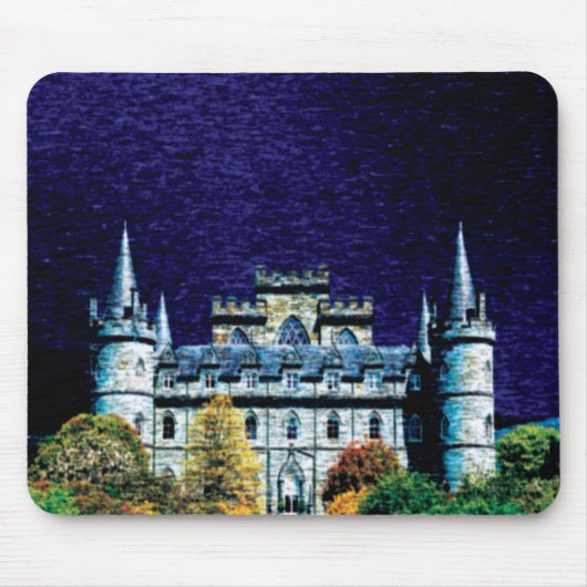 Fantasy night castle mousepad muismat (Voorkant)