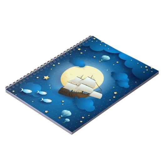 Fantasy Night with Flying Vessel Notitieboek (Linkerzijde)