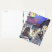 Fantasy Nighttime Mushroom Village Illustration Planner (Display)