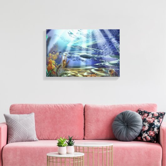 Fantasy Ocean Floor Wrapped Canvas (Insitu (Woonkamer))
