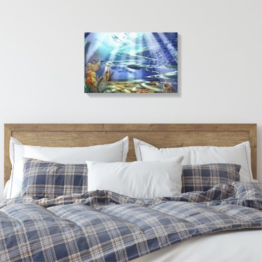 Fantasy Ocean Floor Wrapped Canvas (Insitu (Slaapkamer))