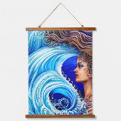 Fantasy Ocean Zee Wave Goddess Artwork Hangend Wandkleed (Voorkant 2)