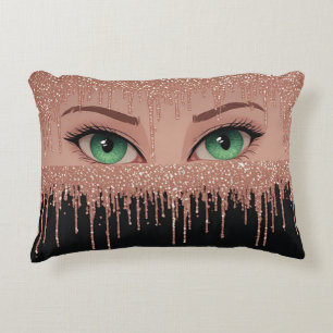 Fantasy-ogen Met Rose Goud Druppelend Accent Kussen