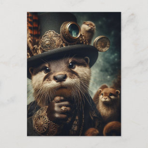 Fantasy Otter Steampunk Briefkaart
