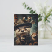 Fantasy Otter Steampunk Briefkaart (Staand voorkant)
