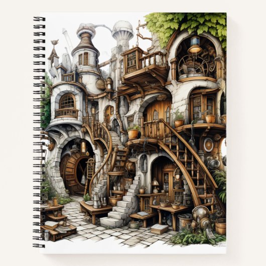 Fantasy Outdoor Castle House Bullet Notitieboek (Voorkant)