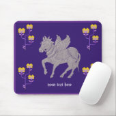 Fantasy paard en bloem mousepad muismat (Met muis)