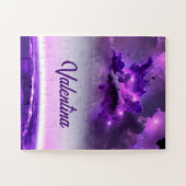 Fantasy Paarse Wolken Leuke Galaxy Scene Legpuzzel (Horizontaal)