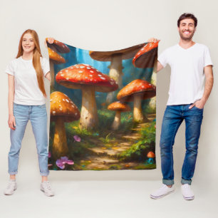 Fantasy Paddenstoel Fleece Deken
