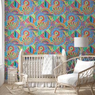 Fantasy Paisley Ornamenten Naadloze Patroon 2 Behang