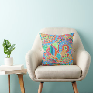 Fantasy Paisley Ornamenten Naadloze Patroon 2 Kussen
