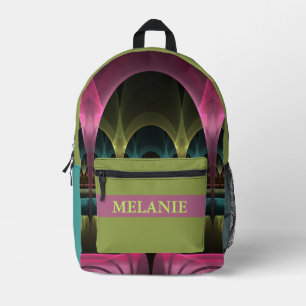 Fantasy Patroon Abstract Kleurrijke Fractal Eigen Bedrukte Rugzak