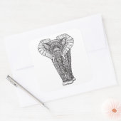 Fantasy Patterned Elephant Doodle Vierkante Sticker (Envelop)