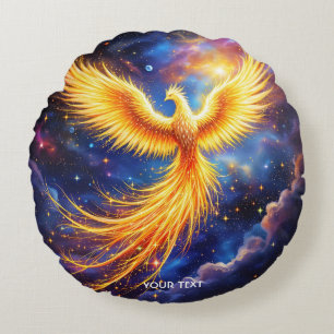 Fantasy Phoenix Sterren Ruimte Rond Kussen