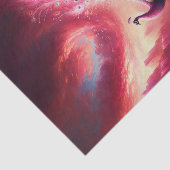 Fantasy Pink Peacock in de roze wereld Tissuepapier (Detail)