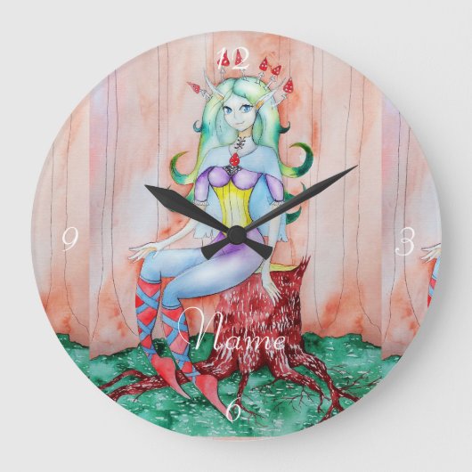 Fantasy Pixie Fairy Thunder_Cove Grote Klok (Voorkant)