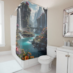 Fantasy Planet water ontsnappen badkamer Douchegordijn