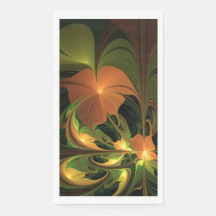 Fantasy Plant Abstract Groen Roest Bruin Fractal Servet