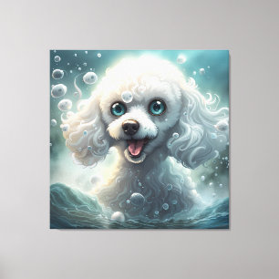 Fantasy poedel - Premium gewikkeld canvas (glans) Afdruk
