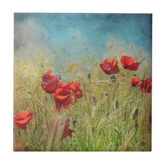 Fantasy poppies tegeltje