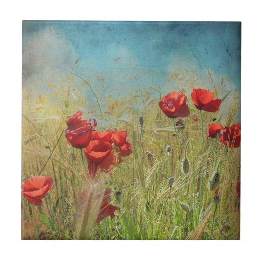 Fantasy poppies tegeltje (Voorkant)