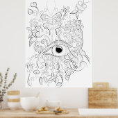 Fantasy poster voor het tekenen van volwassen oogk (Keuken)