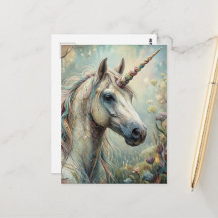 Fantasy Prachtige Eenhoorn in het Bos Briefkaart